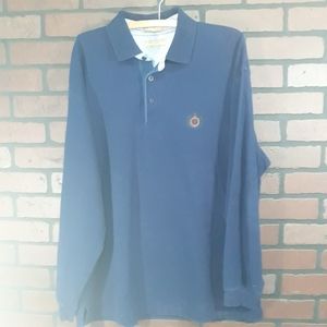 VTG Guess Mens Long Sleeve Polo Shirt Blue M